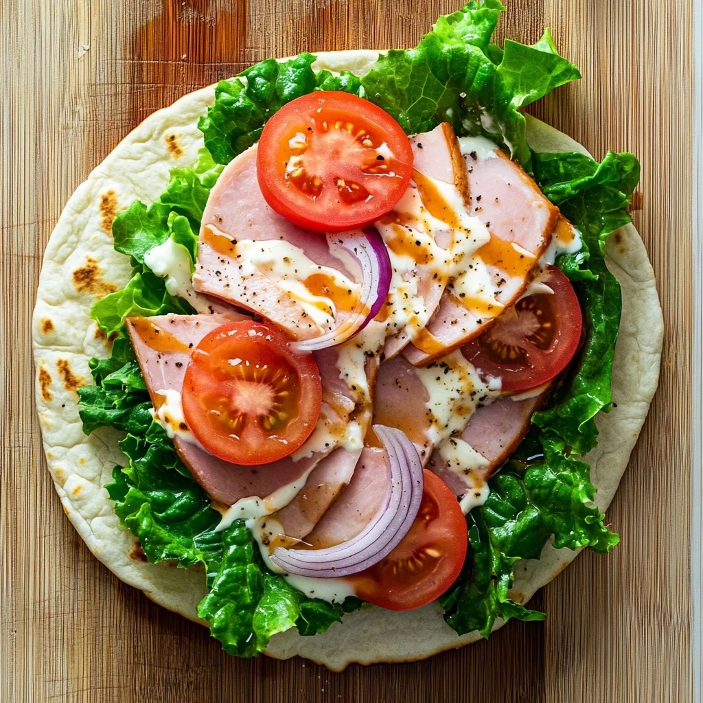 Cottage Cheese Flatbread – High Protein, Low Carb & 2-Ingredient Recipe 12 Cottage cheese flatbread wrap with lettuce, turkey, tomato, and onion