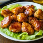 Pan fried curry chicken recipe served on a plate with lettuce