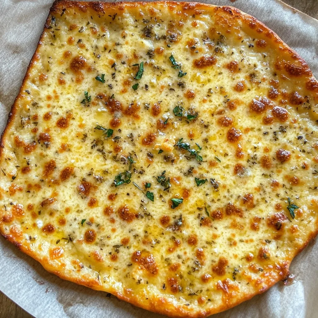 TikTok Cottage Cheese Flatbread: The High-Protein, Low-Carb Bread Alternative Everyone’s Talking About 7 Freshly baked TikTok cottage cheese flatbread with golden edges and herbs