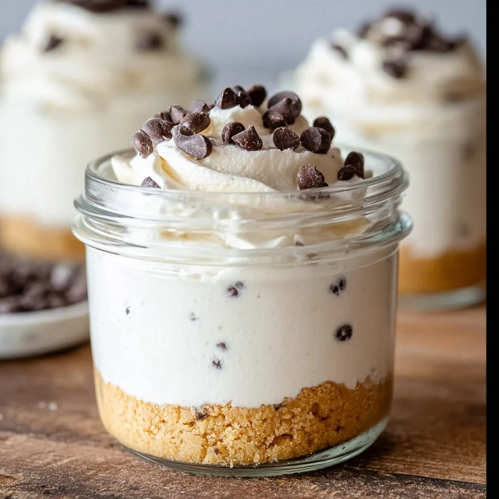 Cookie Dough Cottage Cheese Mousse: The Healthy Dessert You Didn’t Know You Needed 5 Cookie dough cottage cheese mousse jar topped with cookie dough balls