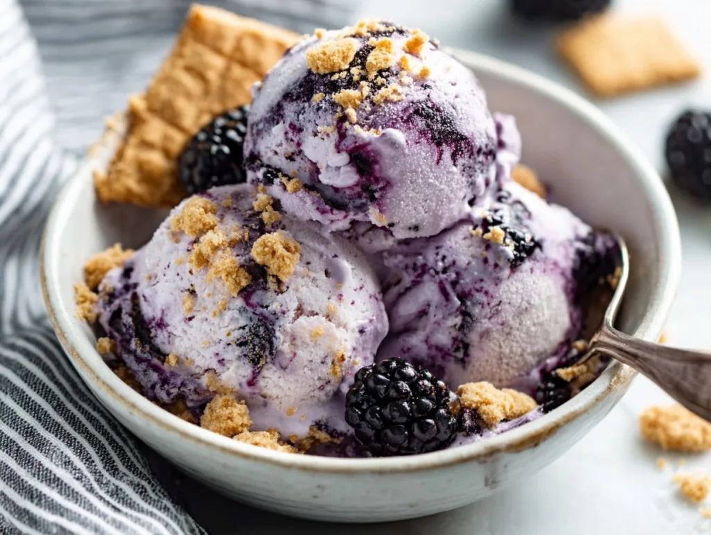 Cottage Cheese Ice Cream: High-Protein No-Churn Recipe That’s Irresistibly Creamy 8 Blueberry cottage cheese ice cream scoops with graham crackers and berries