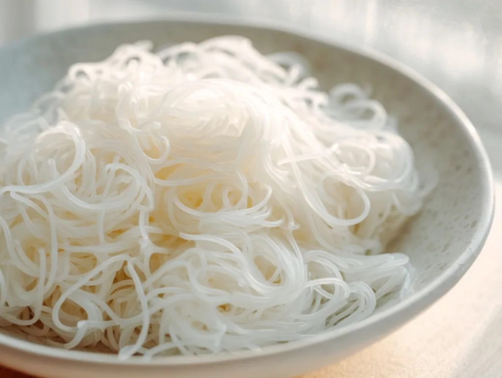 How to Cook Vermicelli Noodles for Rice Paper Rolls 8 How to Cook Vermicelli Noodles for Rice Paper Rolls Freshly cooked rice vermicelli noodles in white bowl