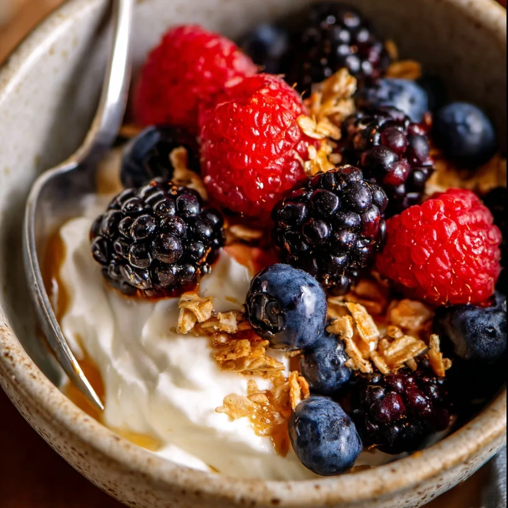 25 High Protein Snacks for Muscle Gain to Maximize Recovery & Results 5 Greek yogurt parfait with fresh berries and granola
