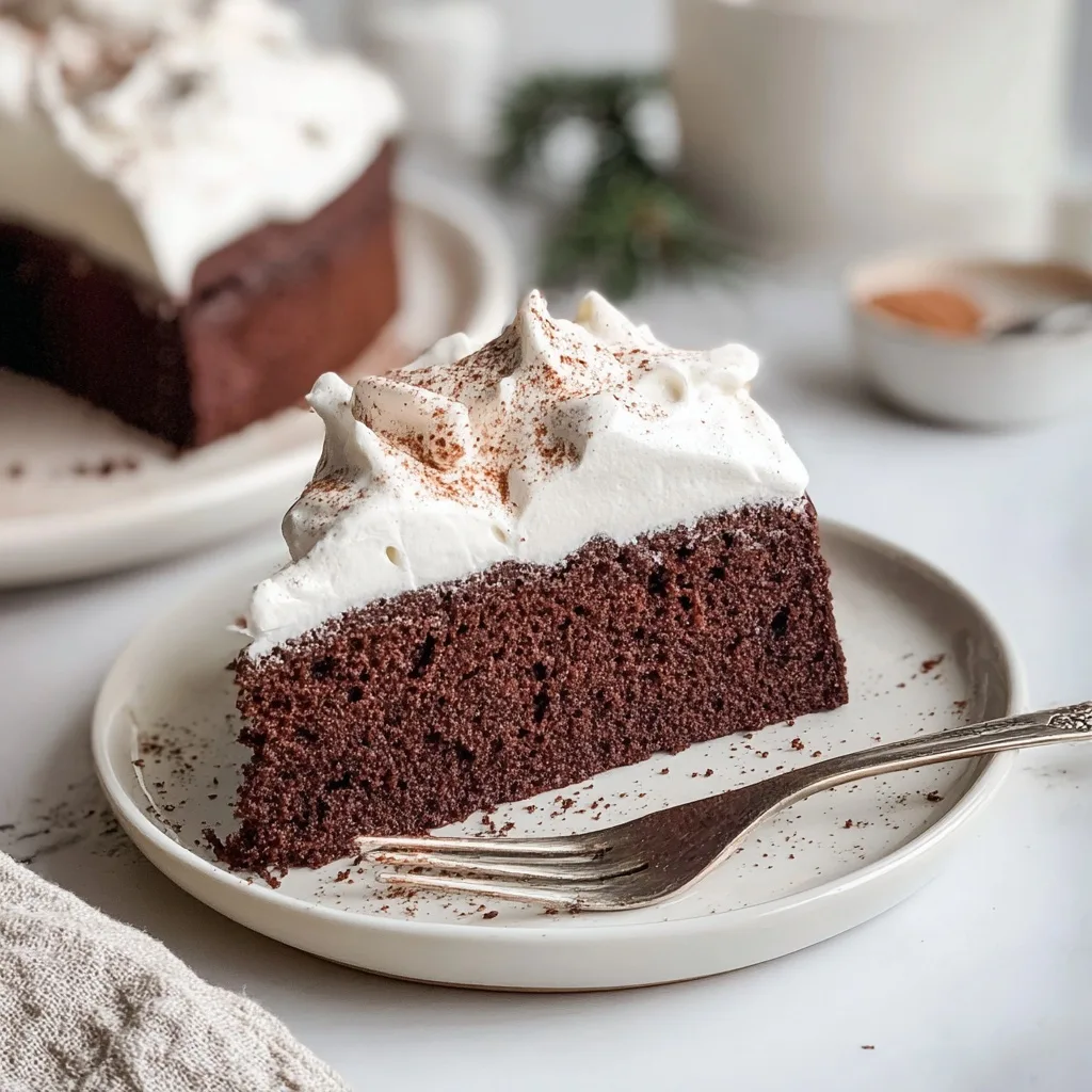 Protein Fluff – What It Is, How to Make It & 3 Variations 11 Chocolate protein cake slice topped with whipped protein fluff cream
