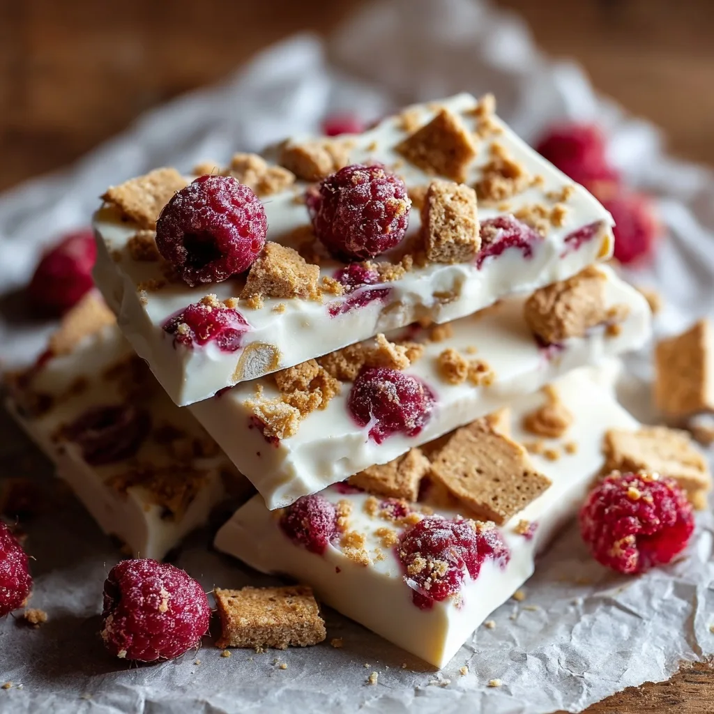 25 High Protein Snacks for Muscle Gain to Maximize Recovery & Results 26 Frozen yogurt bark with raspberries and graham cracker pieces