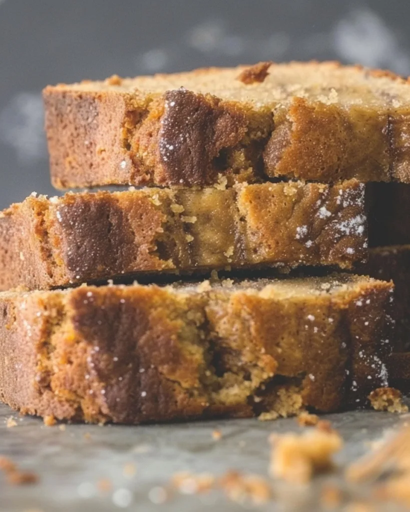 Healthy Flourless Banana Bread – No Flour, No Fuss, All Flavor 11 Close-up side view of sliced flourless banana bread with golden crust