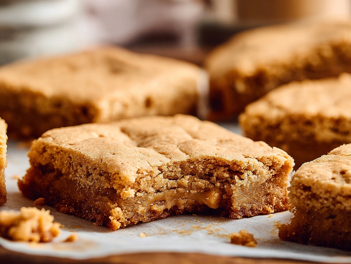 Home 6 3-Ingredient Peanut Butter Cookie Bars (Soft, Chewy & Gluten-Free)