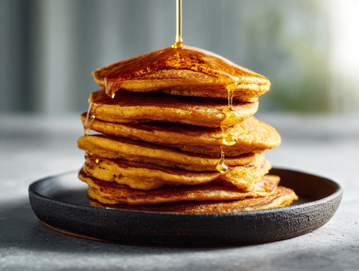 Home 3 Fluffy High Protein Pumpkin Pancakes (Only 5 Ingredients!)