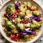 5-Ingredient Roasted Veggie & Quinoa Bowls (High-Protein, Meal Prep Friendly) 9 Roasted veggie and quinoa bowl with broccoli, brussels sprouts, and feta