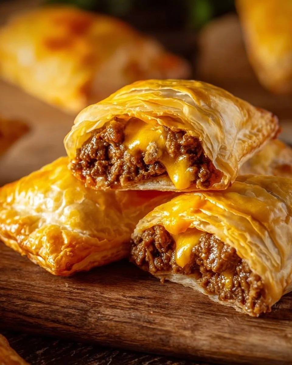 Cozy cheeseburger pockets filled with juicy beef and cheese