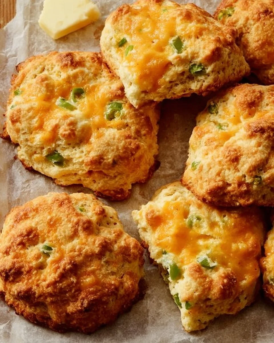 Cozy Homemade Cheddar Scallion Treats for a Quick Snack 2 Homemade cheddar scallion treats on a wooden board, ready for snacking.