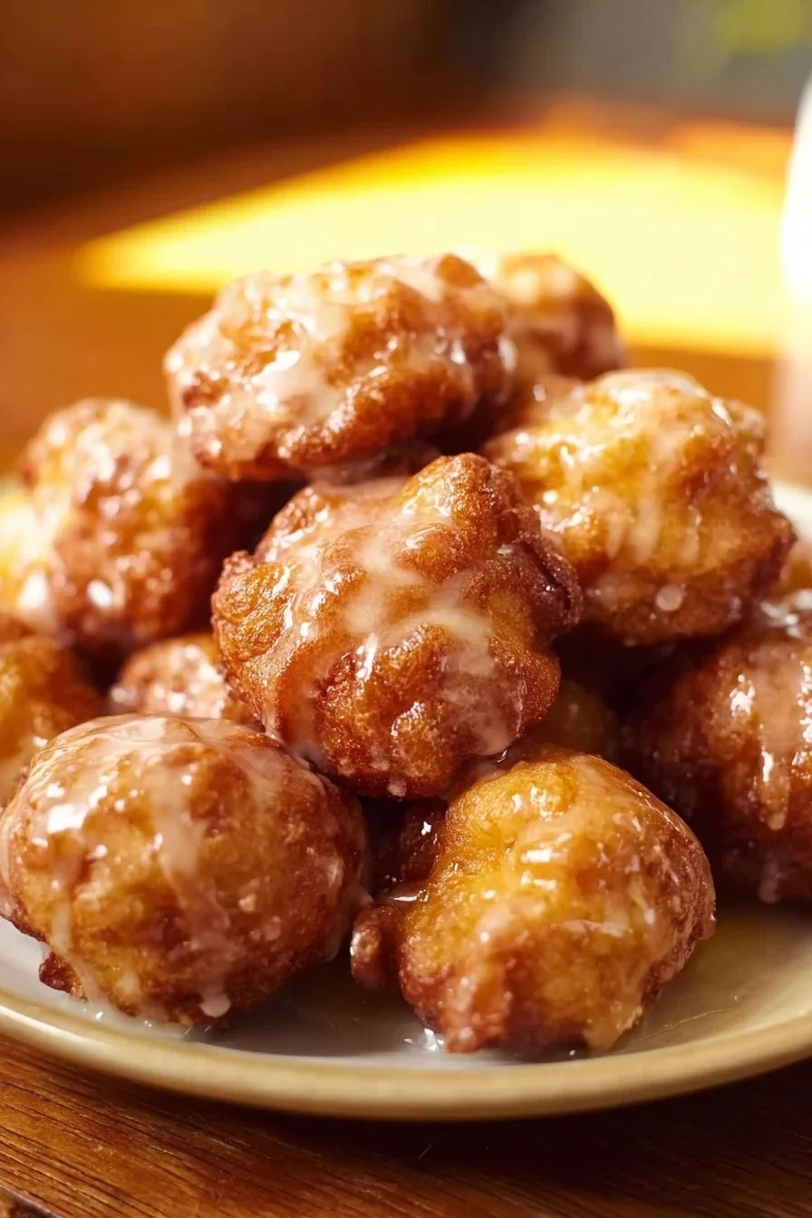 Delicious apple fritter bites with crispy coating and sweet apple filling