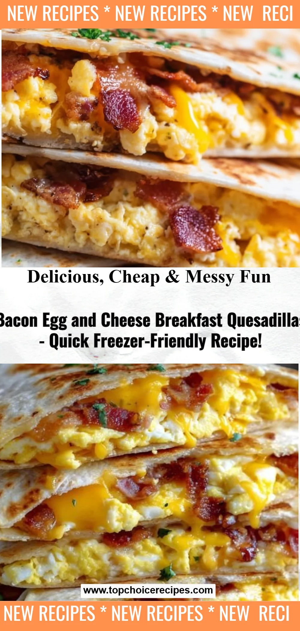 Bacon Egg and Cheese Breakfast Quesadillas