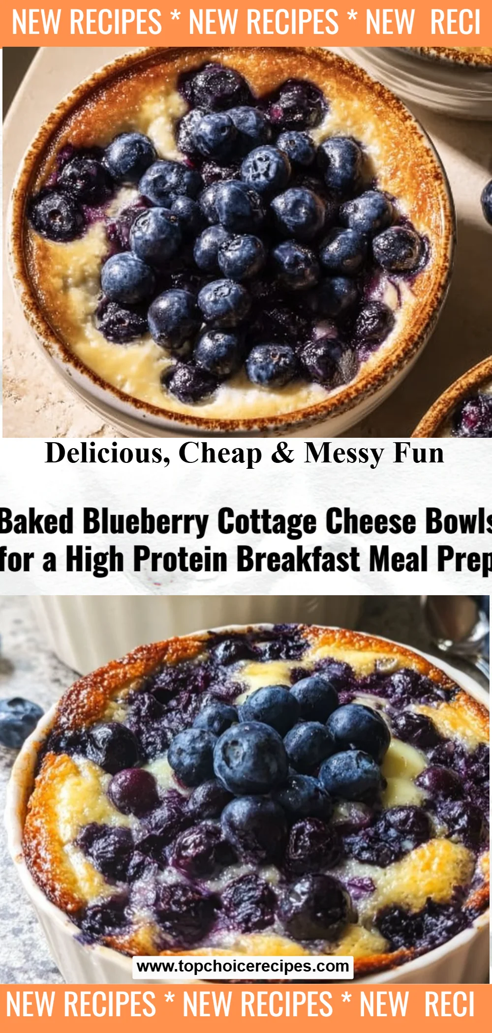 Baked Blueberry Cottage Cheese Bowls