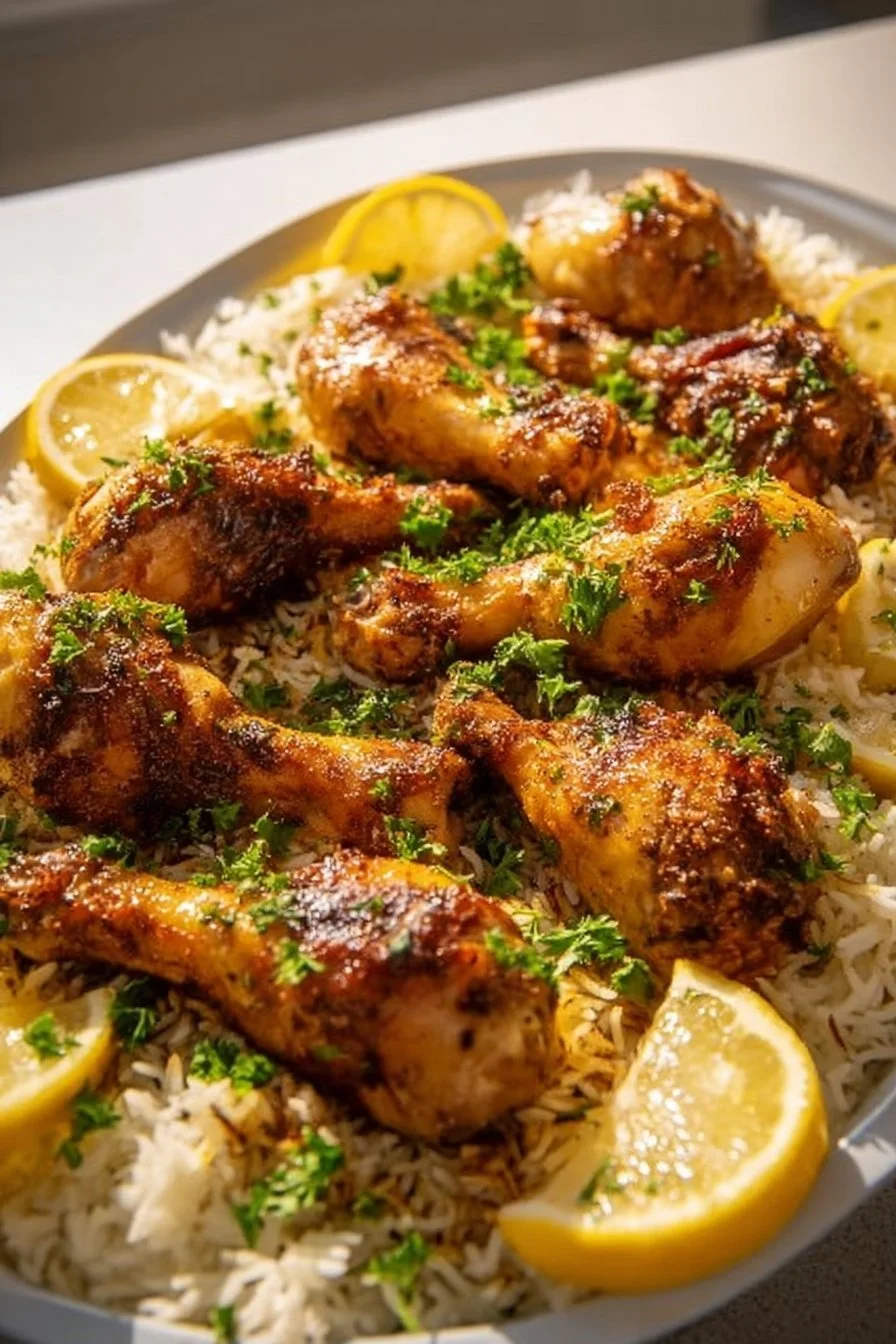 Baked Chicken Legs with Rice