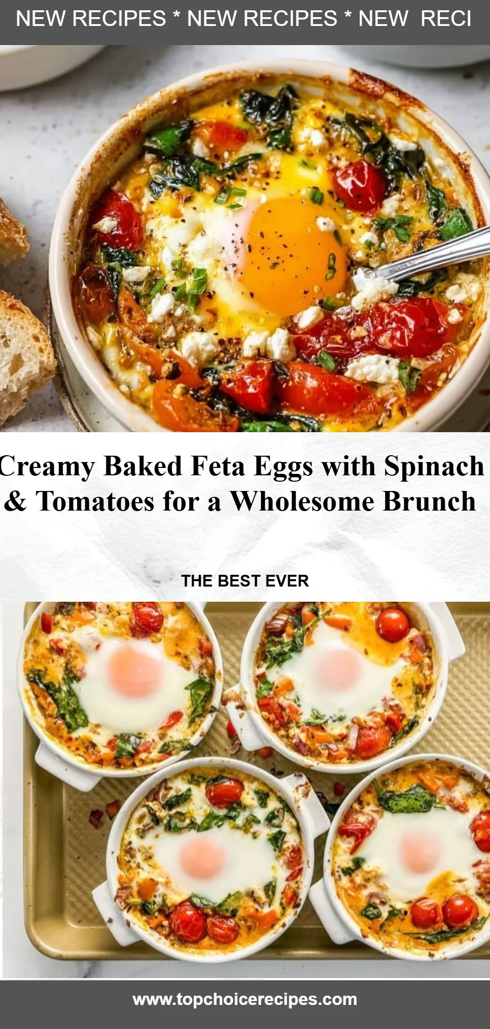 Baked Feta Eggs with Tomatoes and Spinach 6 Baked Feta Eggs with Tomatoes and Spinach