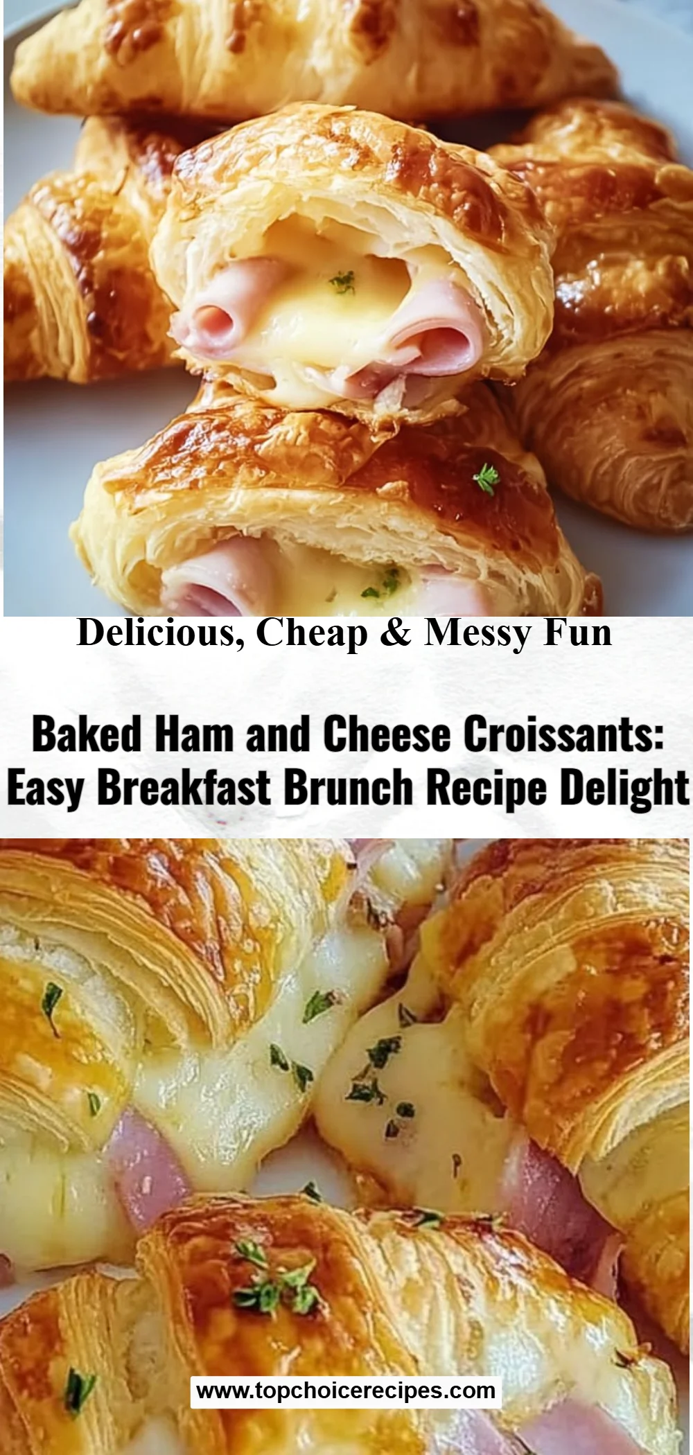 Baked Ham and Cheese Croissants