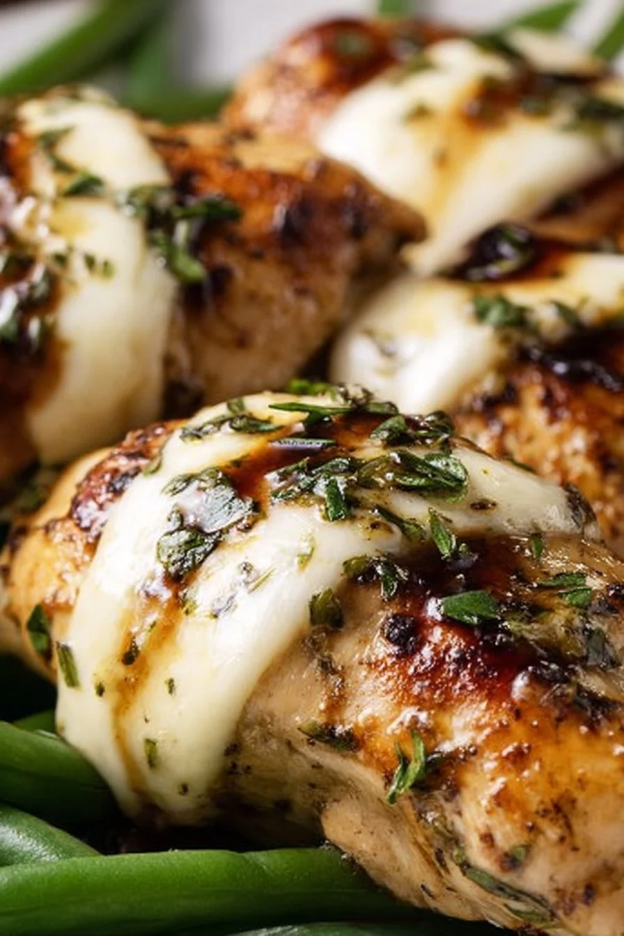 Balsamic Baked Chicken Breast with Mozzarella Cheese