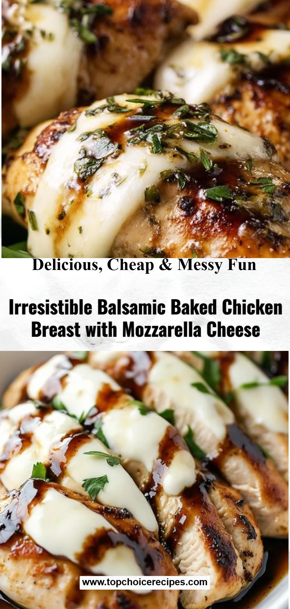 Balsamic Baked Chicken Breast with Mozzarella Cheese
