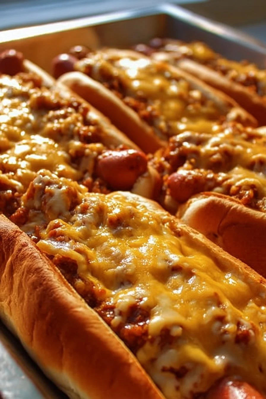 Oven-Baked Chili Cheese Dogs