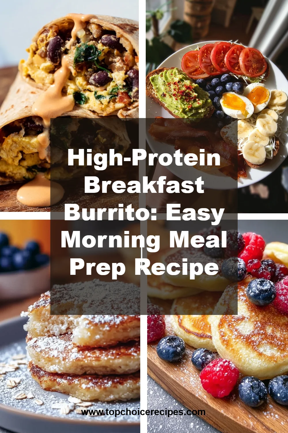 Best 22 High-Protein Breakfast Recipes for a Healthy Start 1 Plate of high-protein breakfast recipes including eggs, yogurt, and oatmeal.