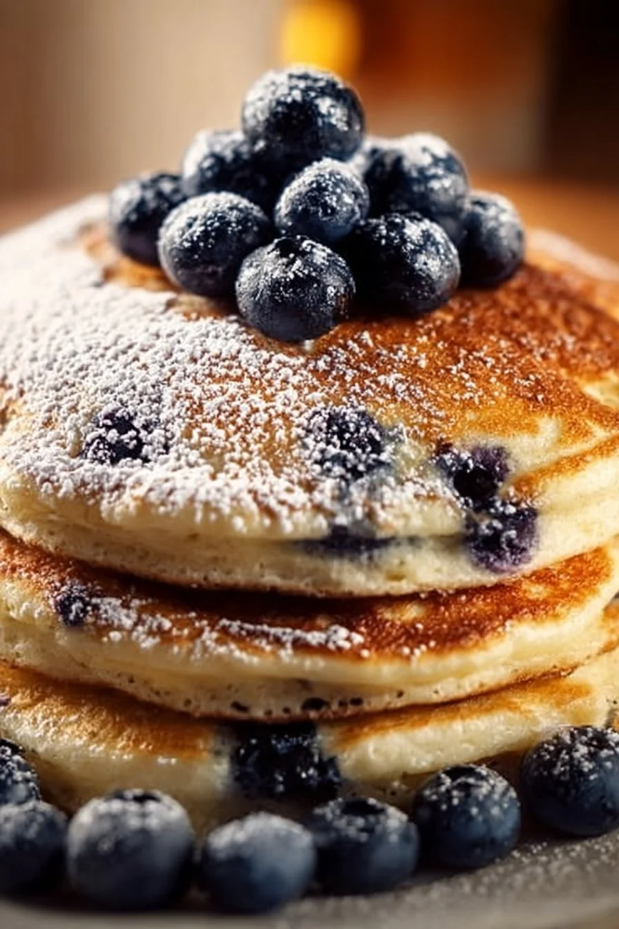 Greek Yogurt Pancakes with Blueberries