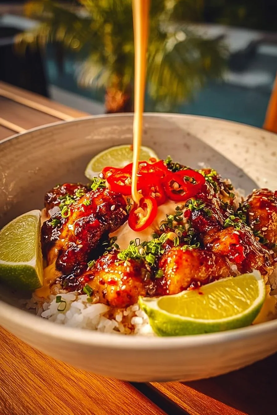 Best 8 Chicken Recipes for Delicious Dinner Ideas 6 Sweet Chili Chicken Bowl with Coconut Lime Drizzle