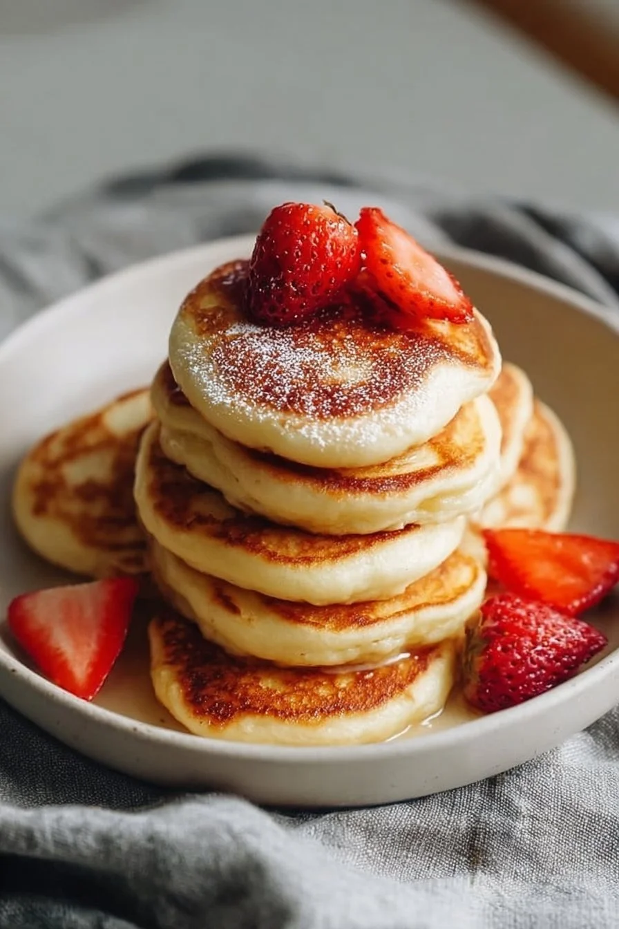 Breakfast Pancake Poppers 4 Delicious breakfast pancake poppers served with syrup and berries