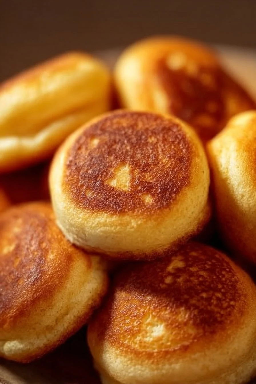 Delicious breakfast pancake poppers served on a plate with syrup.