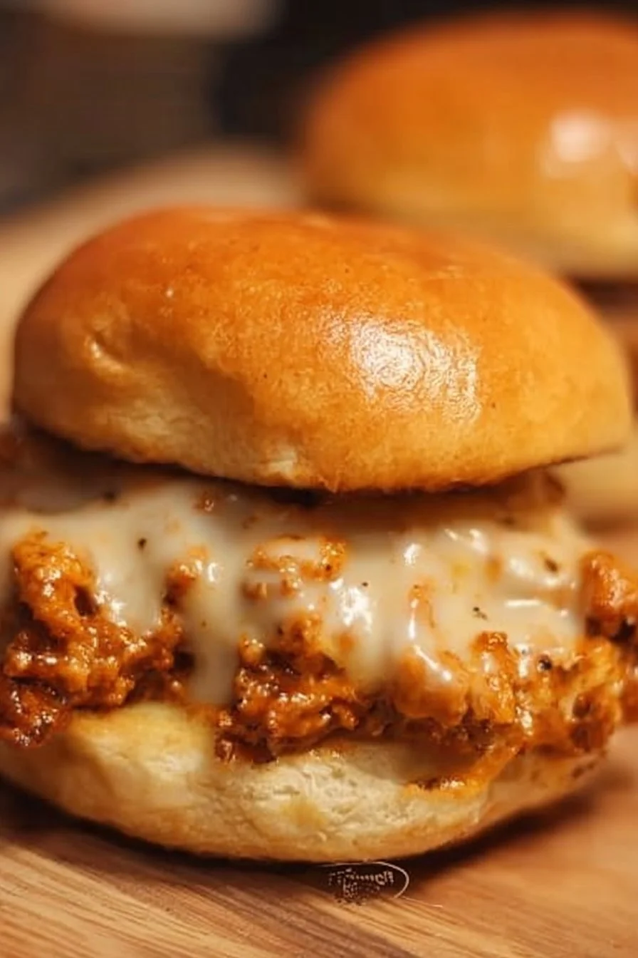 Delicious Cajun Chicken Sloppy Joes served on a plate