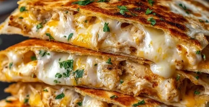 Cheesy Garlic Chicken Wraps