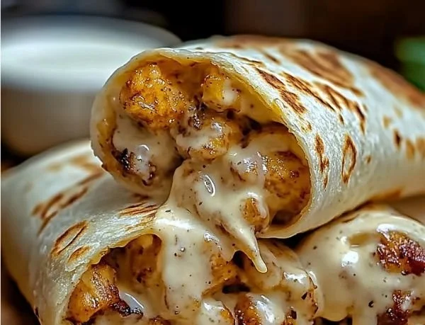 Cheesy Garlic Chicken Wraps