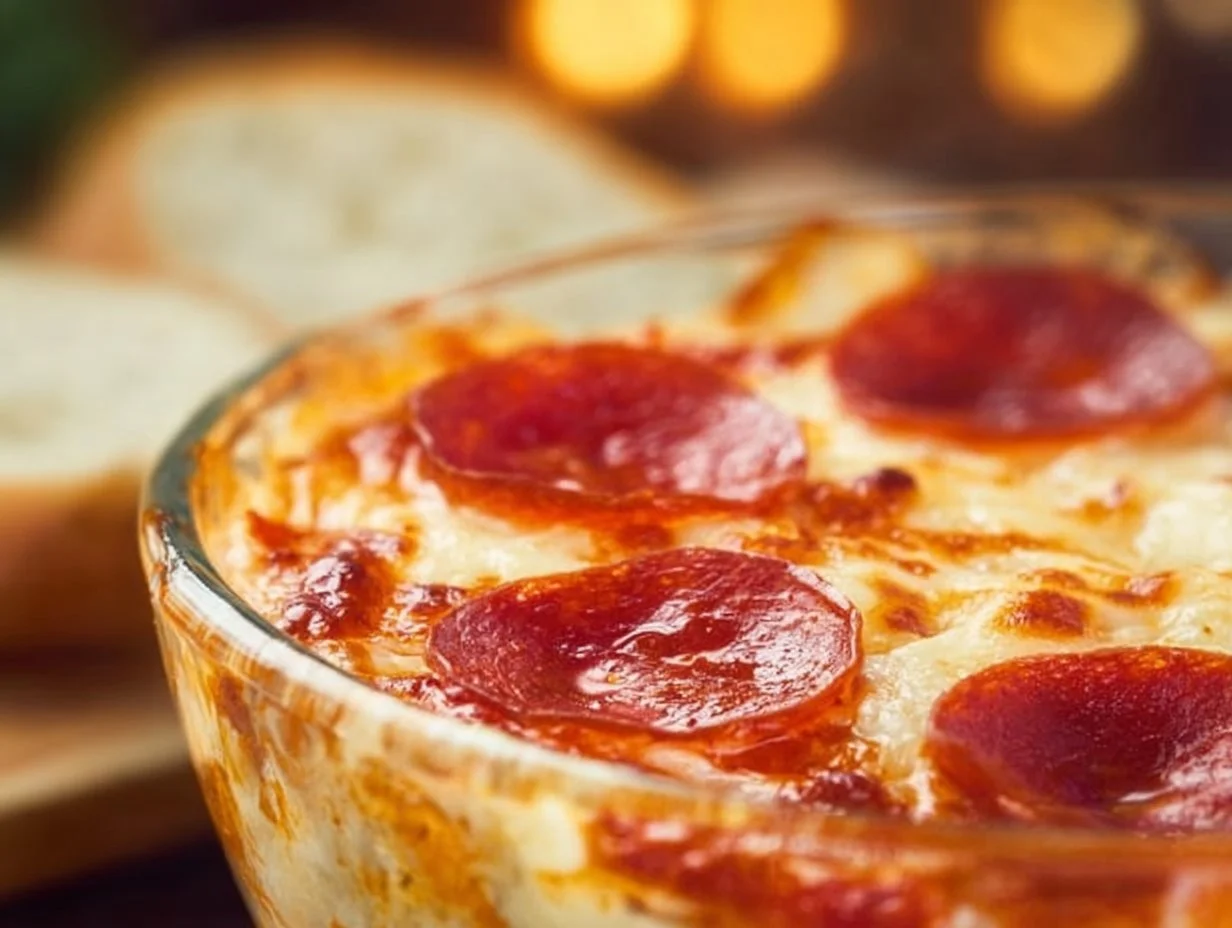 Cheesy Pepperoni Pizza Dip 8 Cheesy Pepperoni Pizza Dip