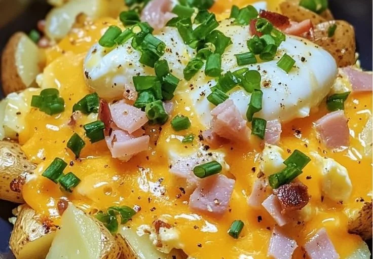 Cheesy Potato Egg Scramble