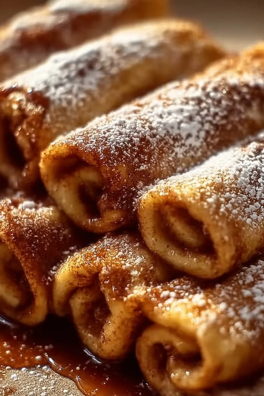 Cinnamon roll French toast topped with icing and served with fresh berries