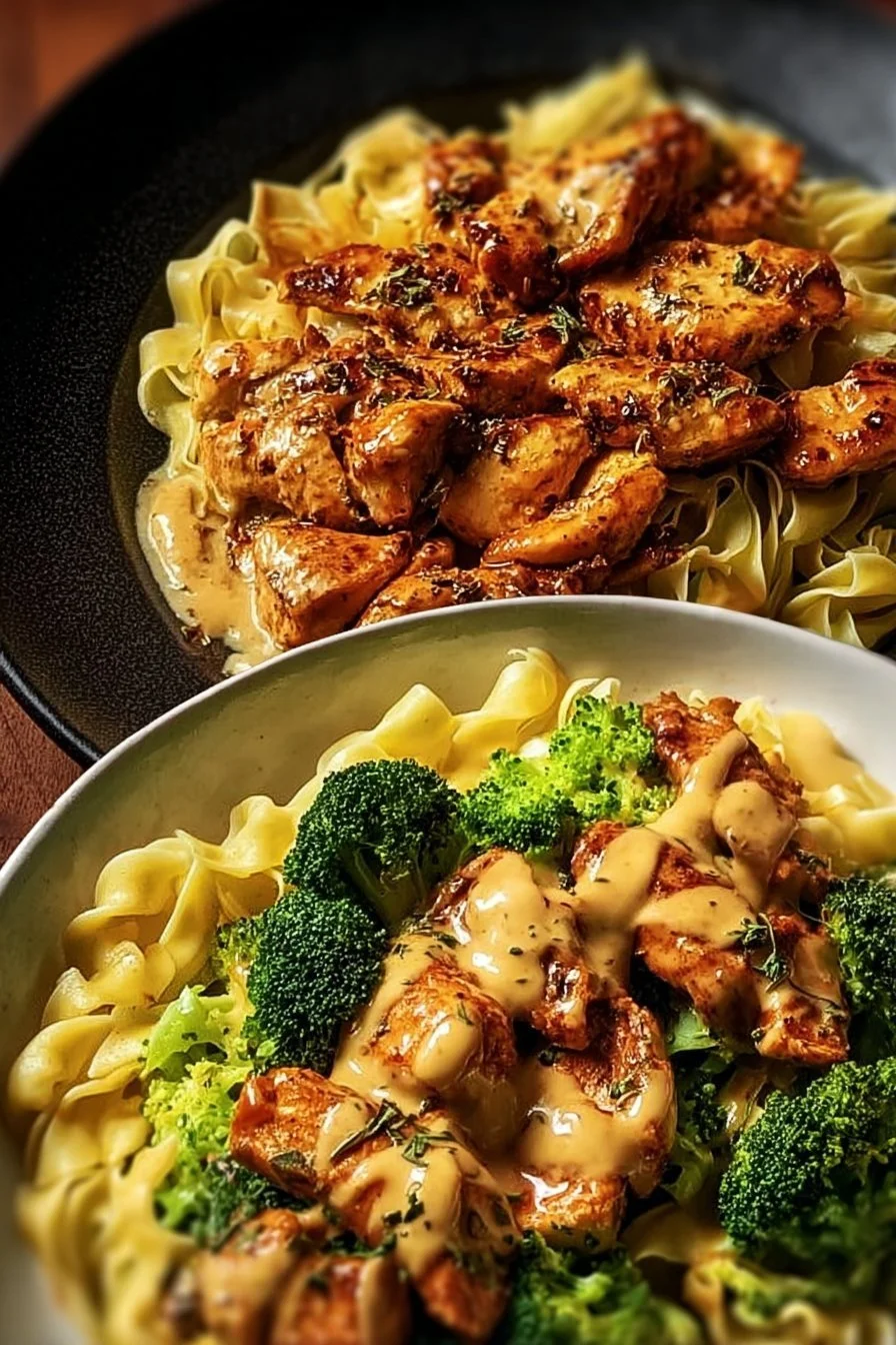 Cowboy Butter Lemon Bowtie Chicken with Broccoli