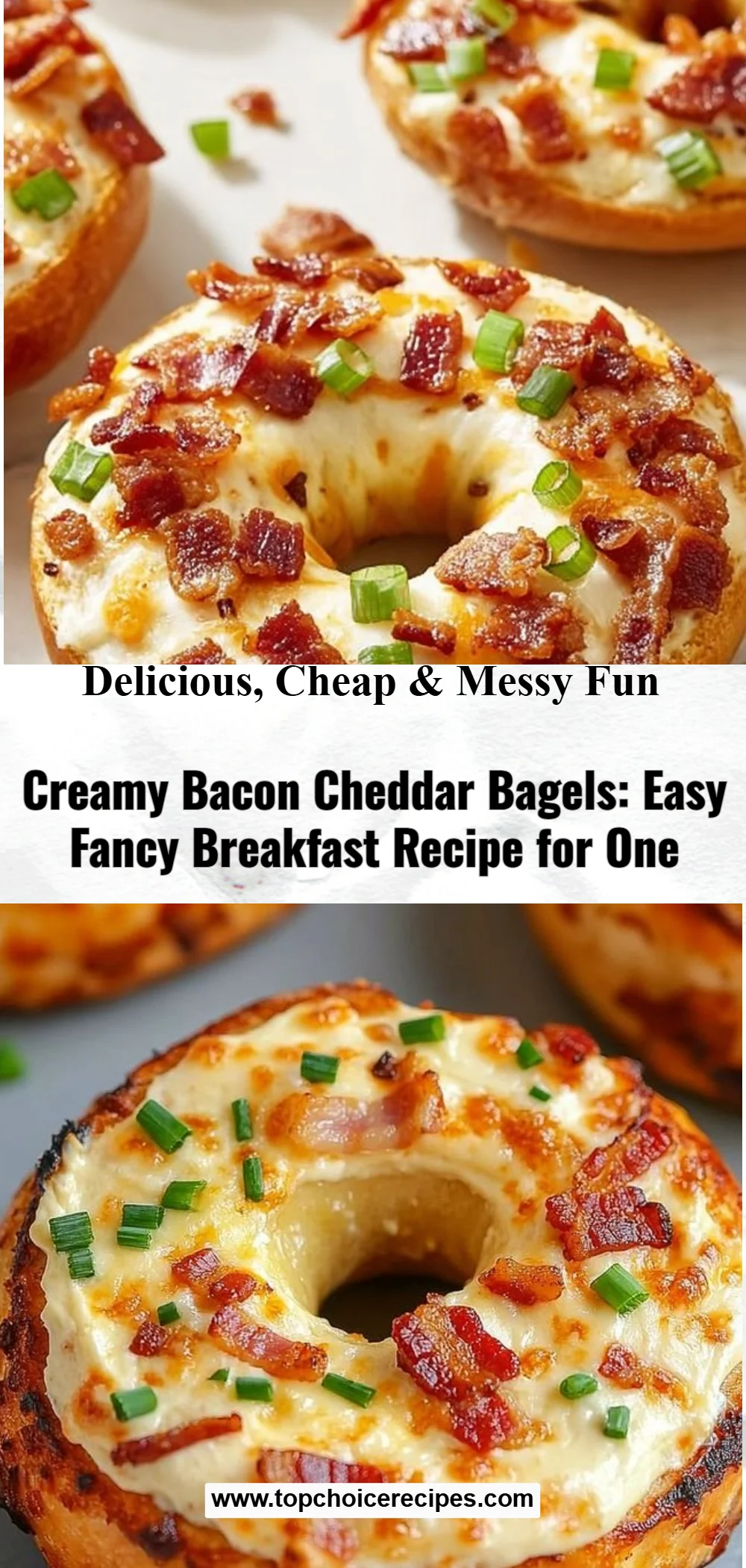 Creamy Bacon Cheddar Bagels
