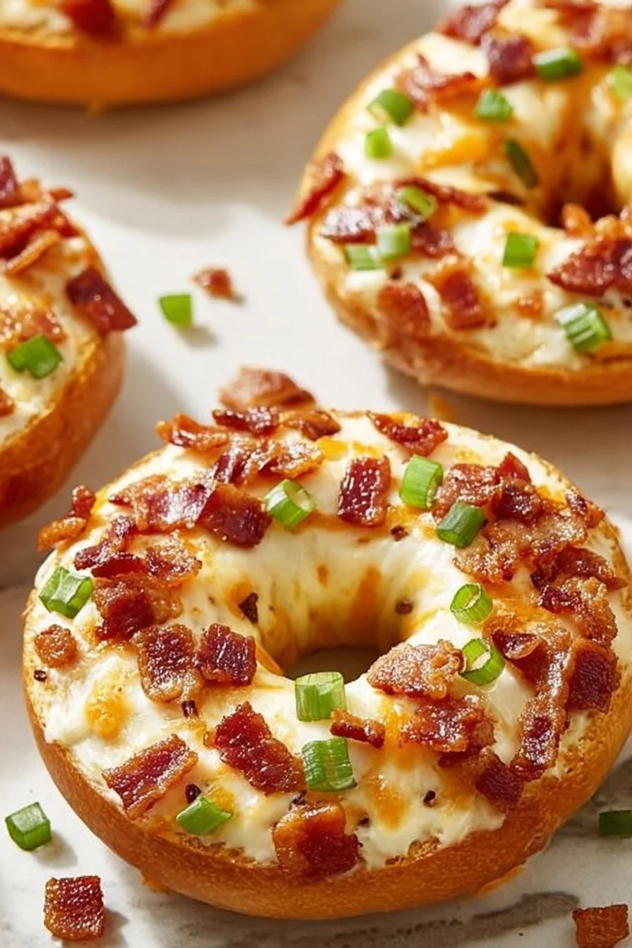 Creamy Bacon Cheddar Bagels