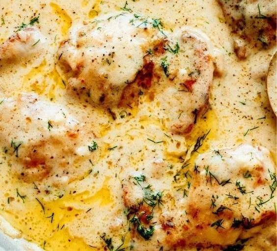 Creamy Oven Baked Chicken Thighs