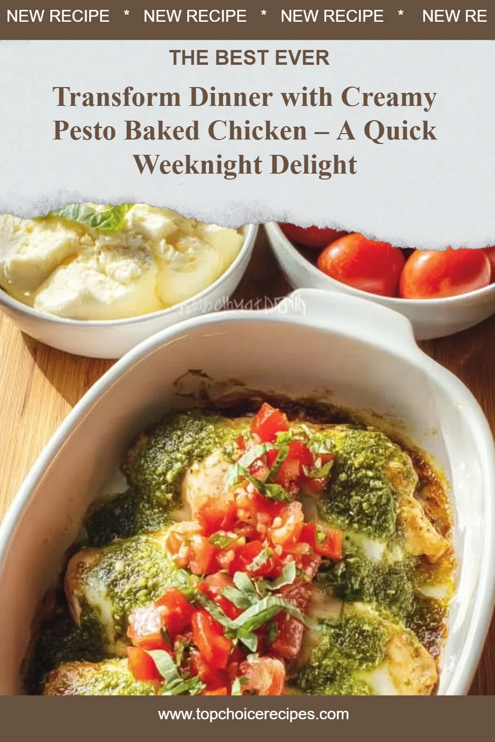 Creamy Pesto Baked Chicken