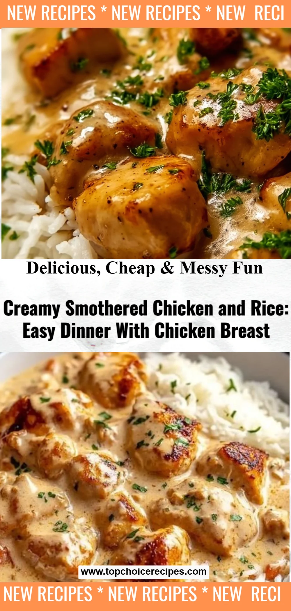 Creamy Smothered Chicken and Rice
