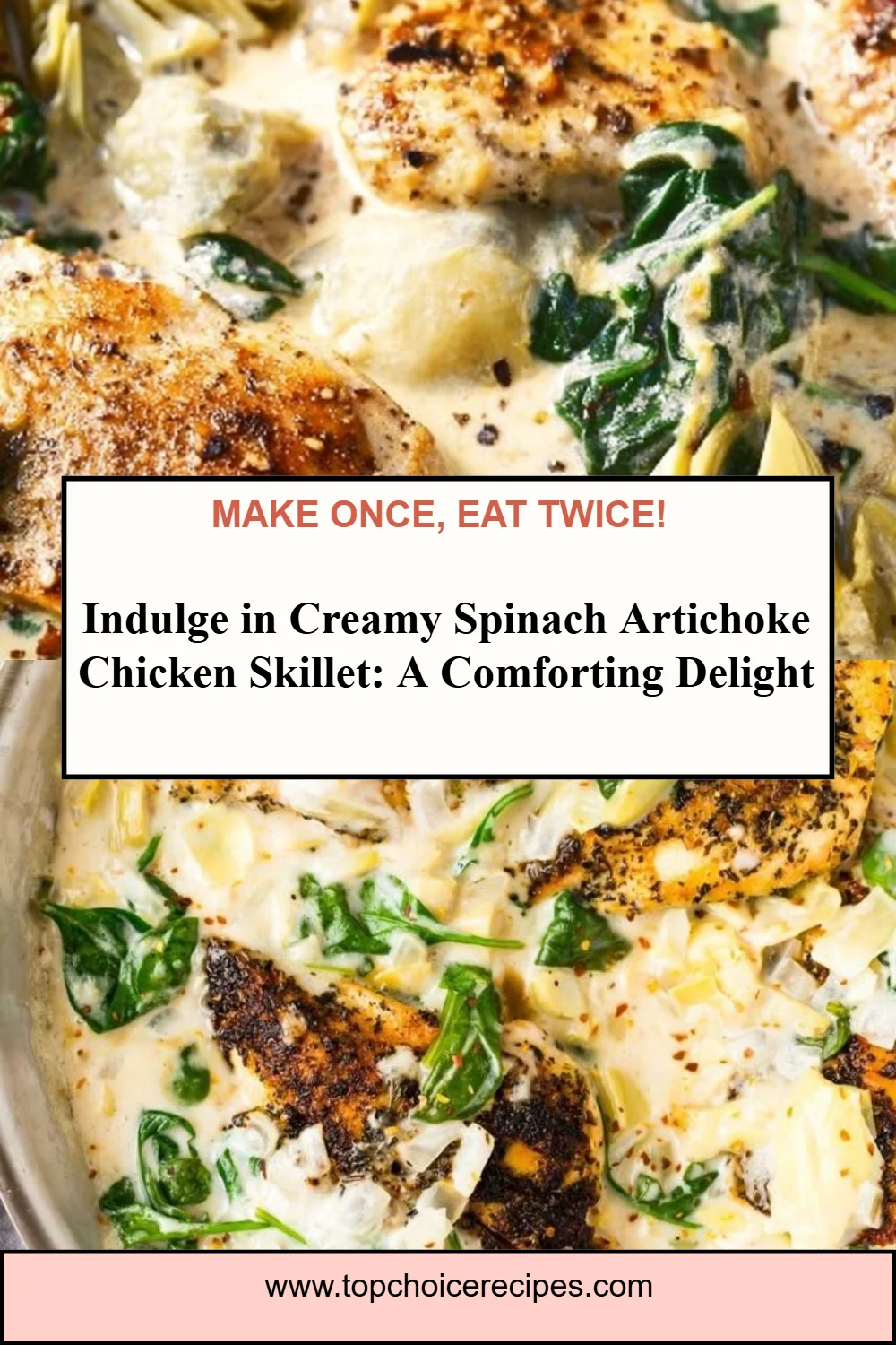 Creamy Spinach Artichoke Chicken Skillet