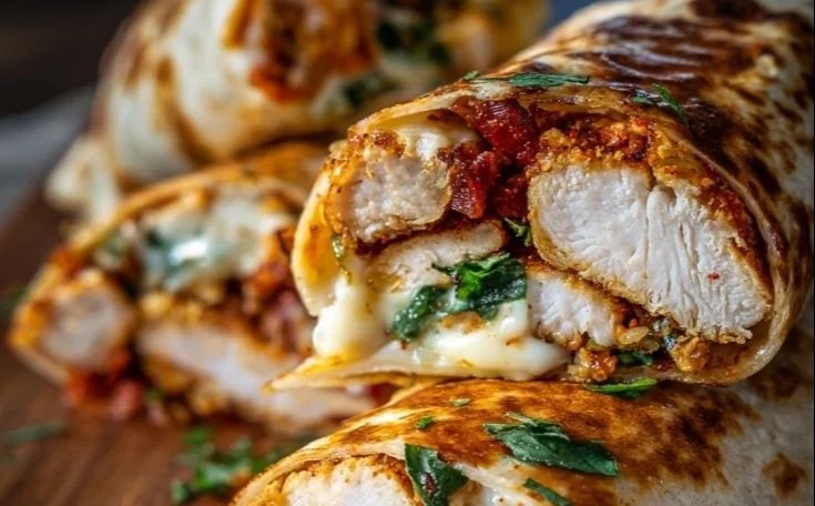 Crispy Air Fryer Chicken & Mozzarella Wraps 5 Crispy Air Fryer Chicken & Mozzarella Wraps