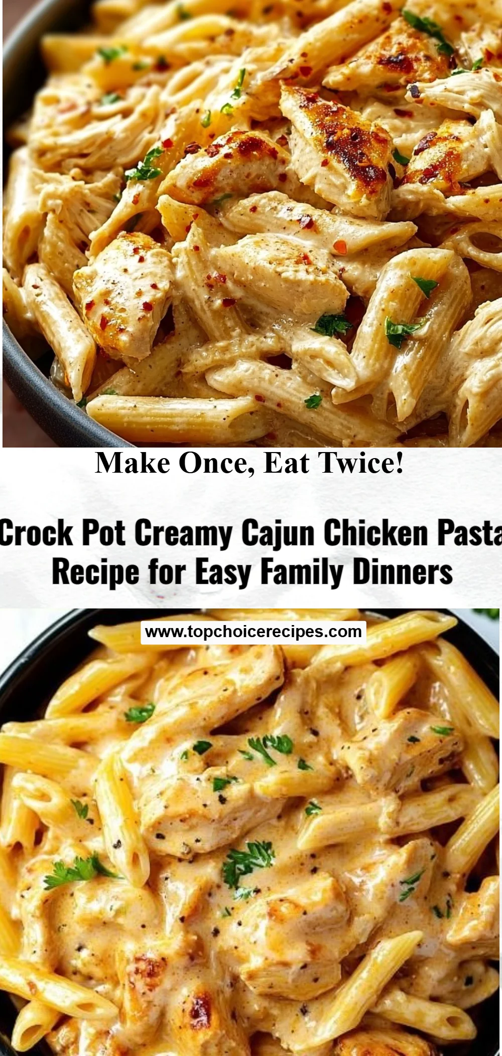 Crock Pot Creamy Cajun Chicken Pasta