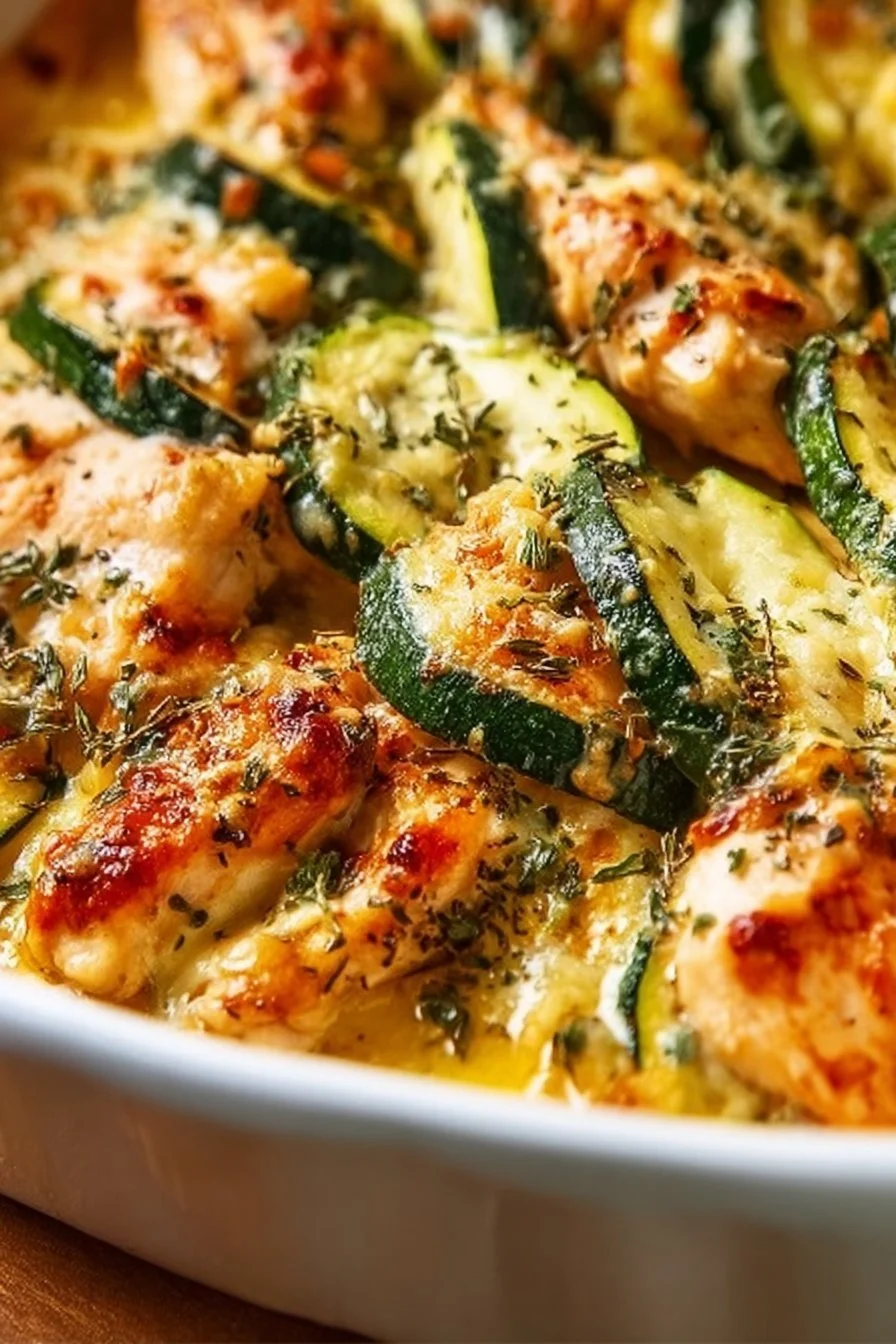 Easy Chicken Zucchini Bake 4 Delicious easy Chicken Zucchini Bake dish prepared for a healthy meal