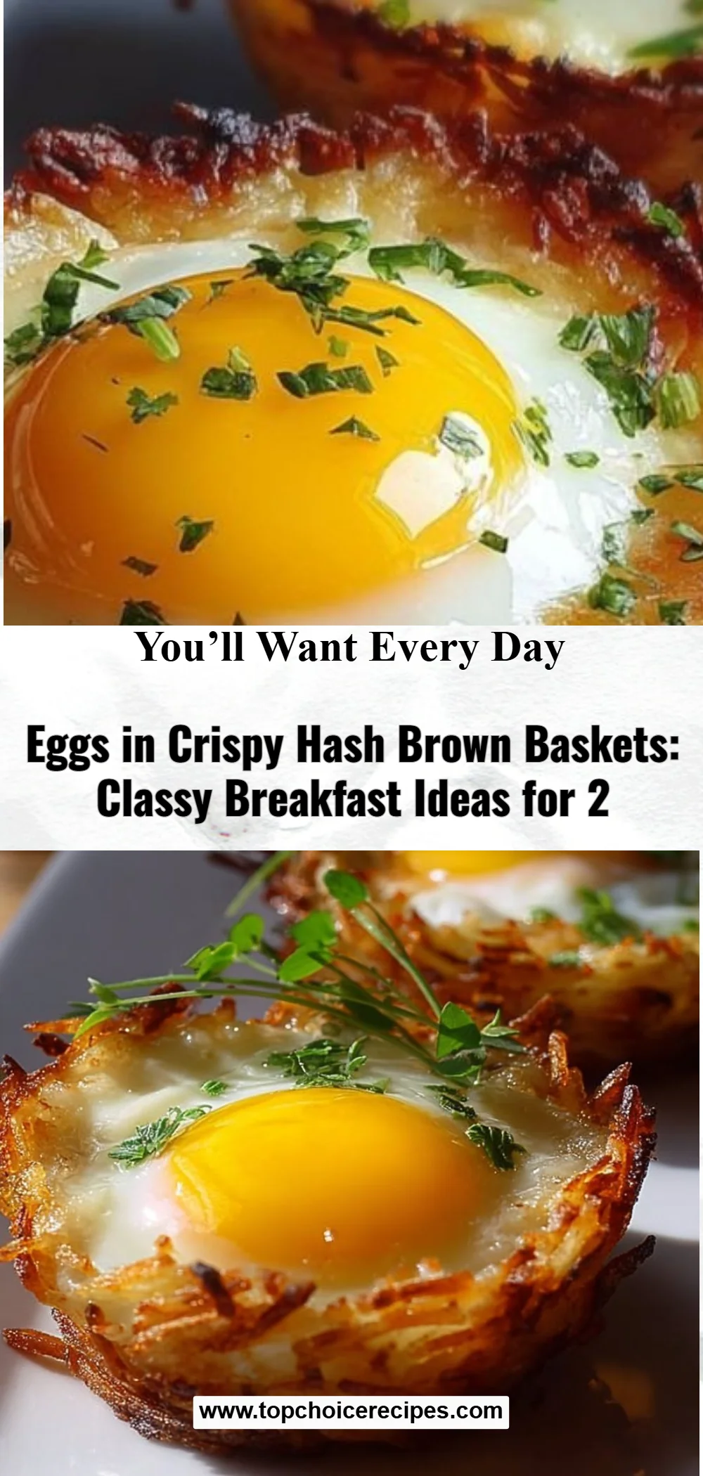 Eggs in Crispy Hash Brown Baskets