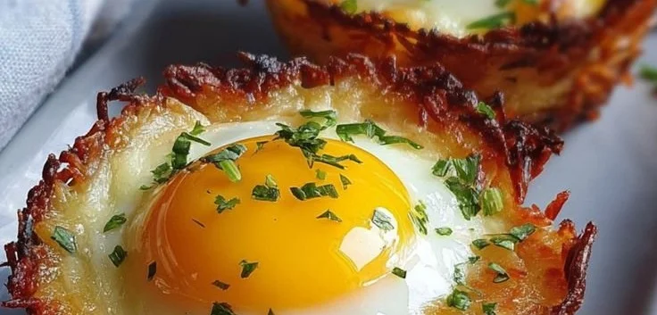 Eggs in Crispy Hash Brown Baskets