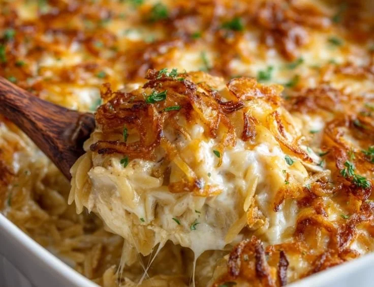 French Onion Chicken Orzo Casserole 6 French Onion Chicken Orzo Casserole