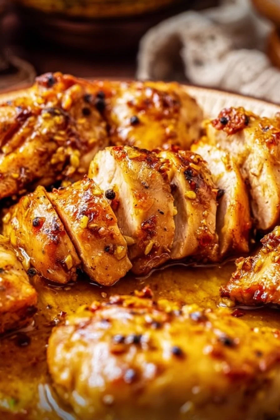 Garlic Butter Chicken 4 Delicious Garlic Butter Chicken garnished with herbs on a plate