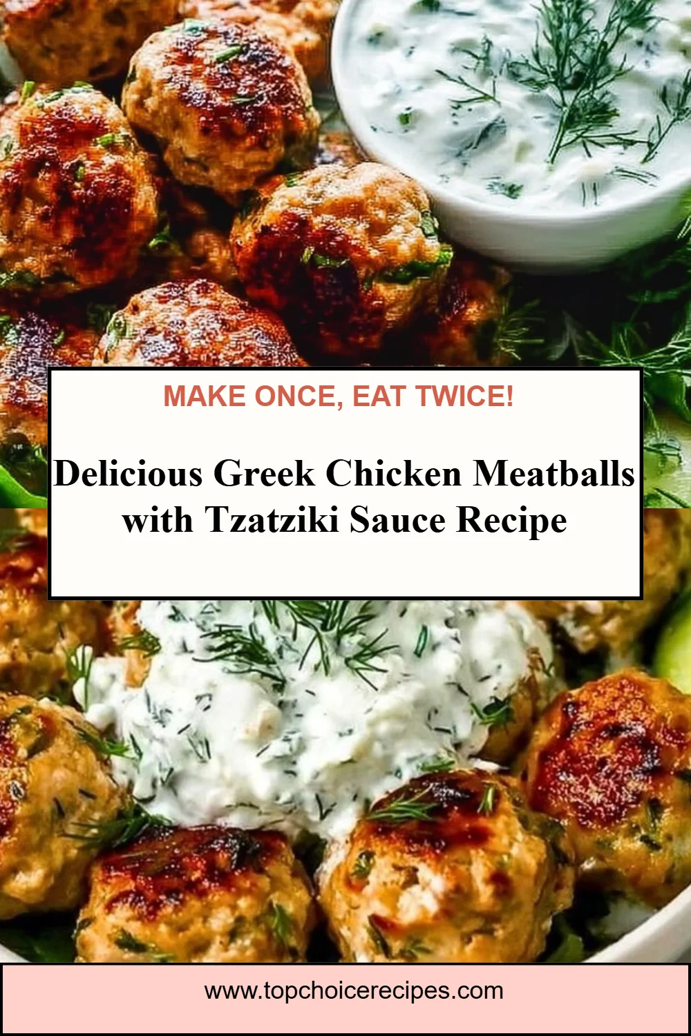 Greek Chicken Meatballs with Tzatziki Sauce 5 Greek Chicken Meatballs with Tzatziki Sauce